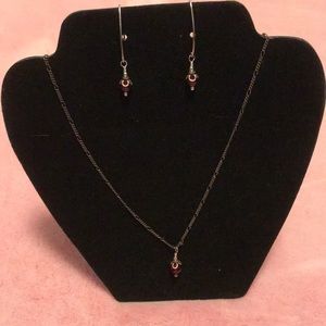 Red necklace and earring set
